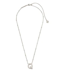 Letter Q Pendant Necklace in Silver
