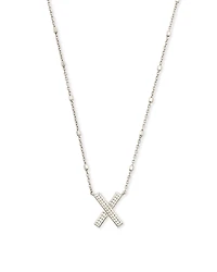 Letter X Pendant Necklace in Silver