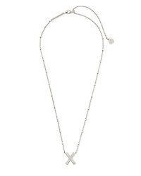 Letter X Pendant Necklace in Silver