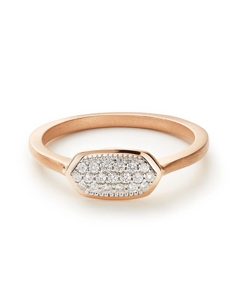 Isa Ring Pave Diamond and 14k Rose Gold
