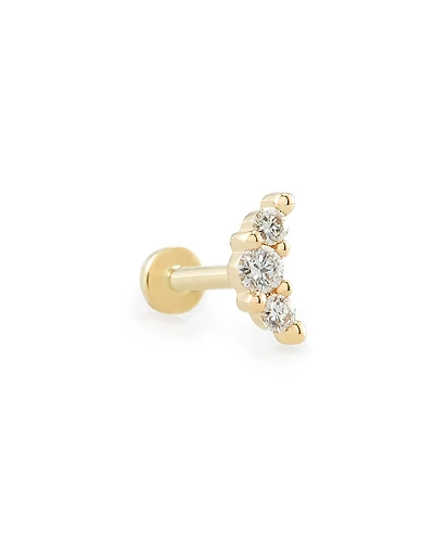 Orion Mini 14k Yellow Gold Single Stud Earring in White Diamond