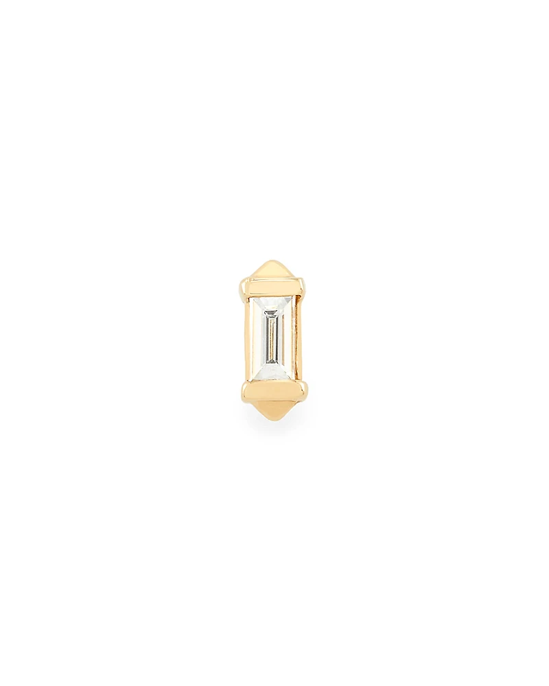 Sianna Mini 14k Yellow Gold Single Stud Earring in White Diamond