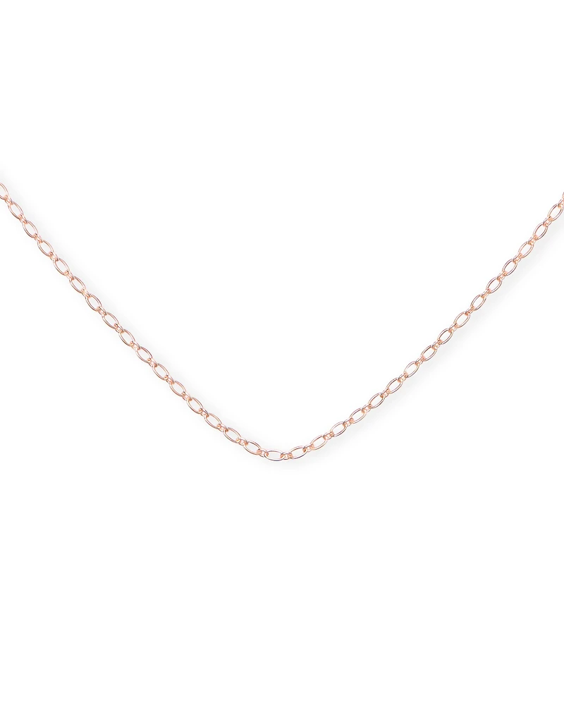 Inch Thin Chain Necklace in 18k Rose Gold Vermeil