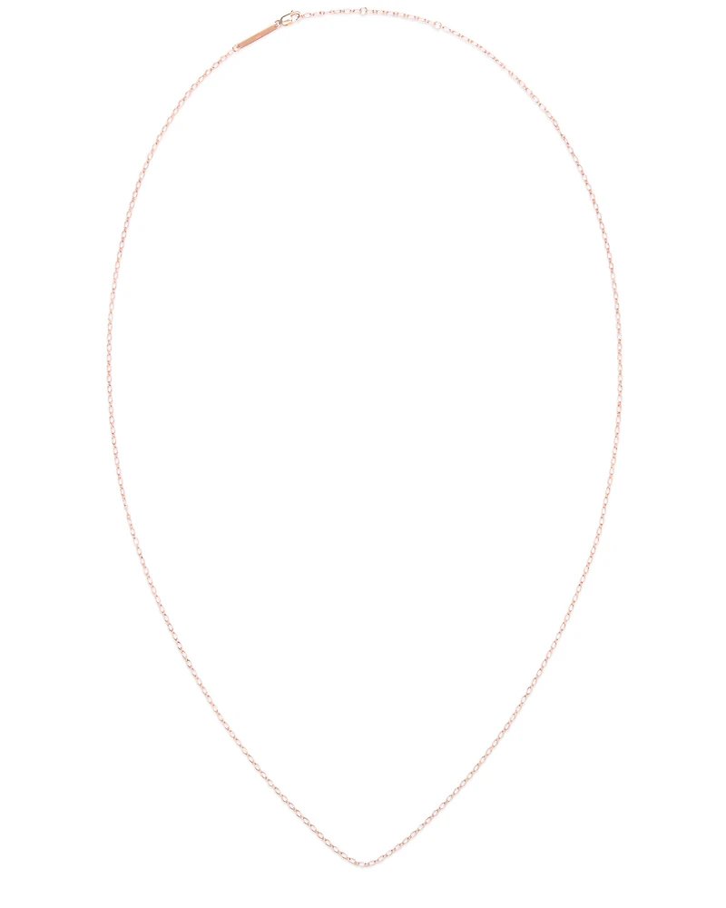 Inch Thin Chain Necklace in 18k Rose Gold Vermeil