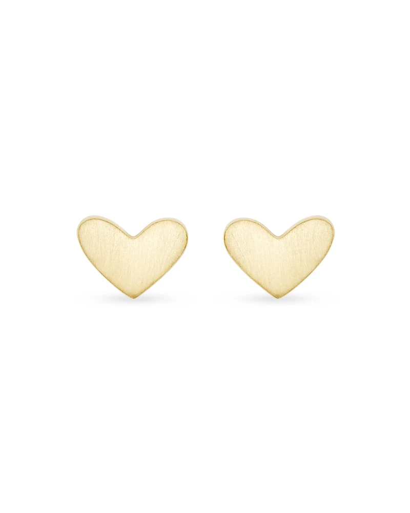 Ari Heart Stud Earrings In 18k Gold Vermeil