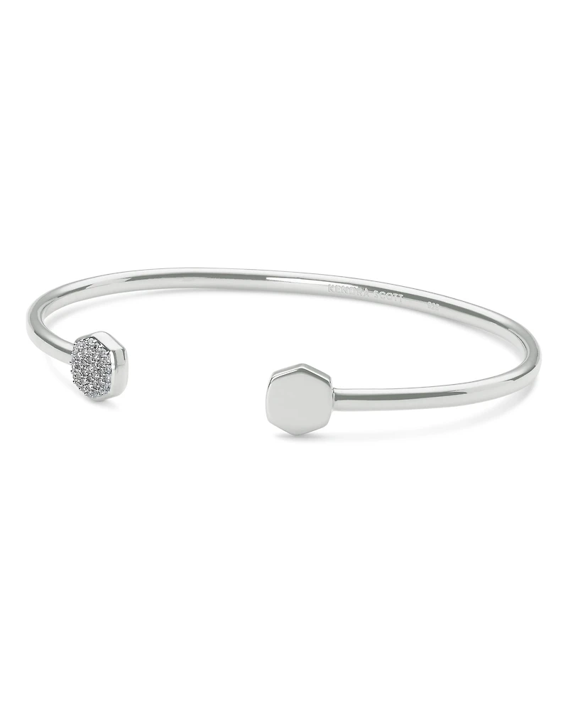Davis Sterling Silver Cuff Bracelet in White Diamond