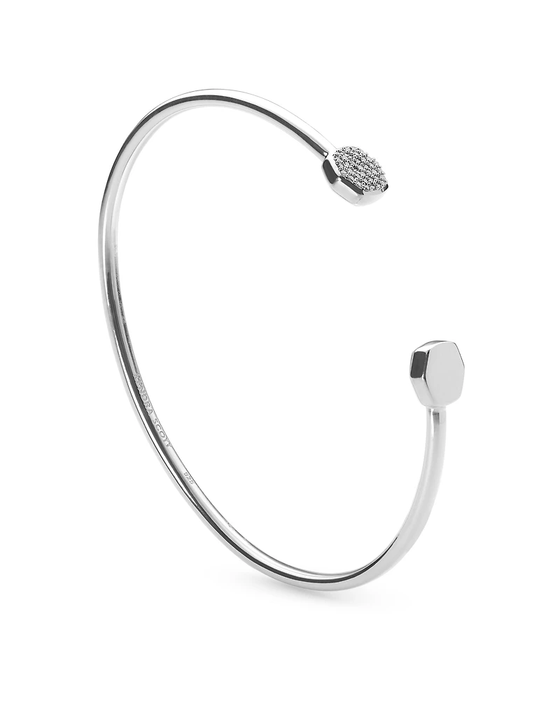 Davis Sterling Silver Cuff Bracelet in White Diamond