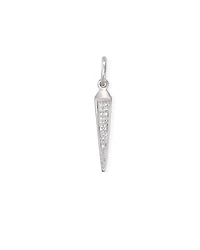 Spike Charm Sterling Silver Charm in White Diamond