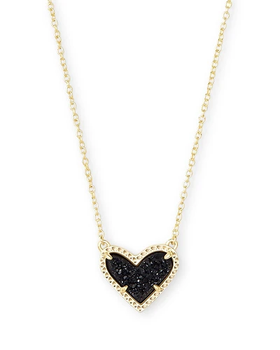 Ari Heart Gold Pendant Necklace Red Illusion