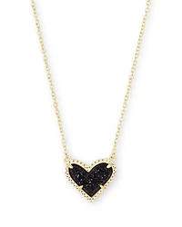 Ari Heart Gold Pendant Necklace Red Illusion