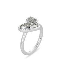 Ari Heart Gold Band Ring Iridescent Drusy