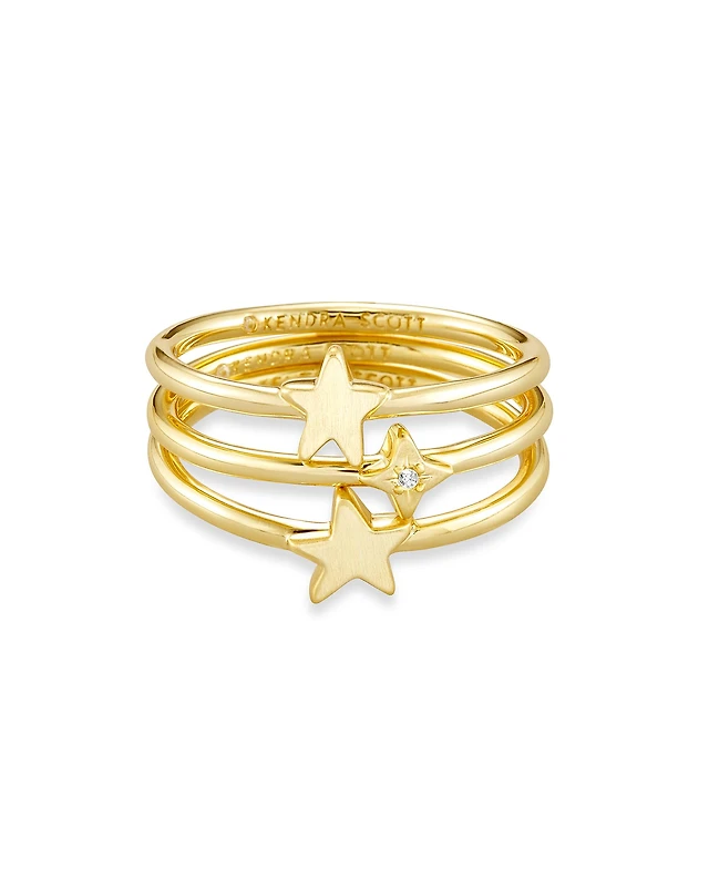 Kendra Scott Jae Star Ring Set of in Gold The Summit - Main Image