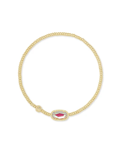 Grayson Gold Stretch Bracelet Light Blue Magnesite