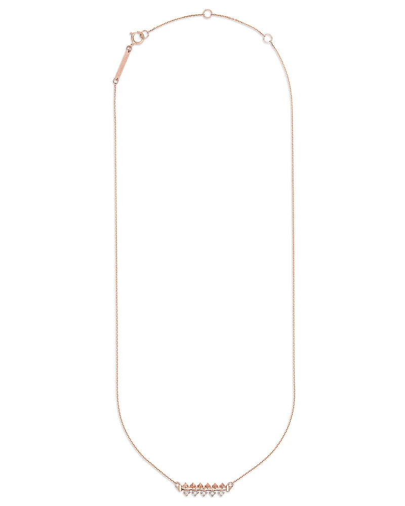 Silas 14k Rose Gold Necklace in White Diamond