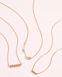 Silas 14k Rose Gold Necklace in White Diamond