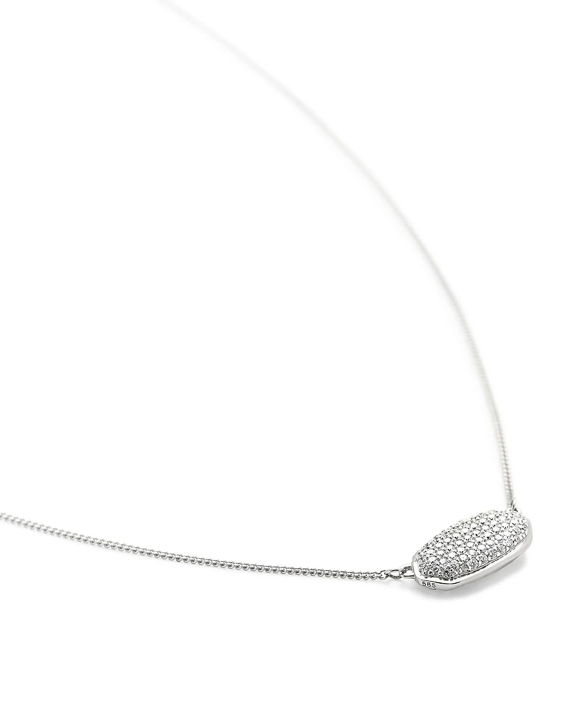 0.39 ct Elisa Pendant Necklace Pave Diamond and 14k Yellow Gold