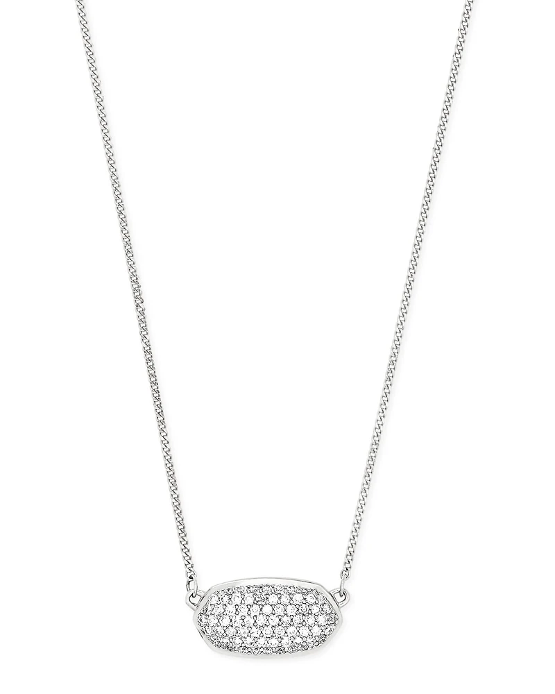 0.39 ct Elisa Pendant Necklace Pave Diamond and 14k Yellow Gold