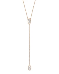 0.4 ct Jubiee 14k Rose Gold Y Necklace in White Diamond