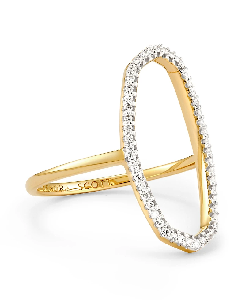 Dani 14k Yellow Gold Open Ring White Diamond
