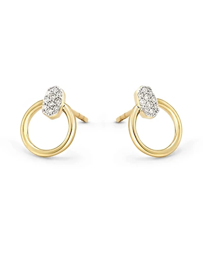 Tegan 14k Gold Stud Earrings in White Diamond