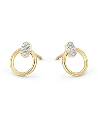 Tegan 14k Gold Stud Earrings in White Diamond