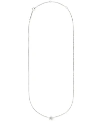 Star 14k White Gold Pendant Necklace in White Diamonds