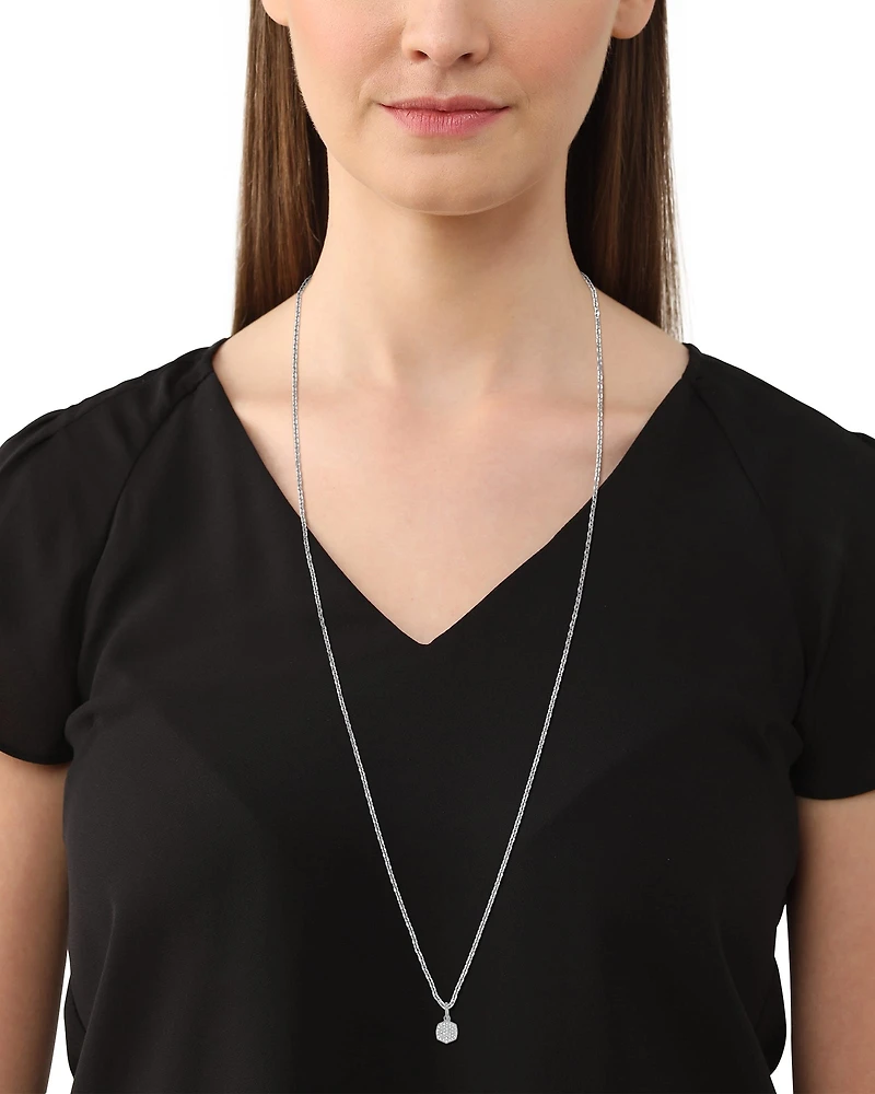 Davis Sterling Silver Charm in White Diamond