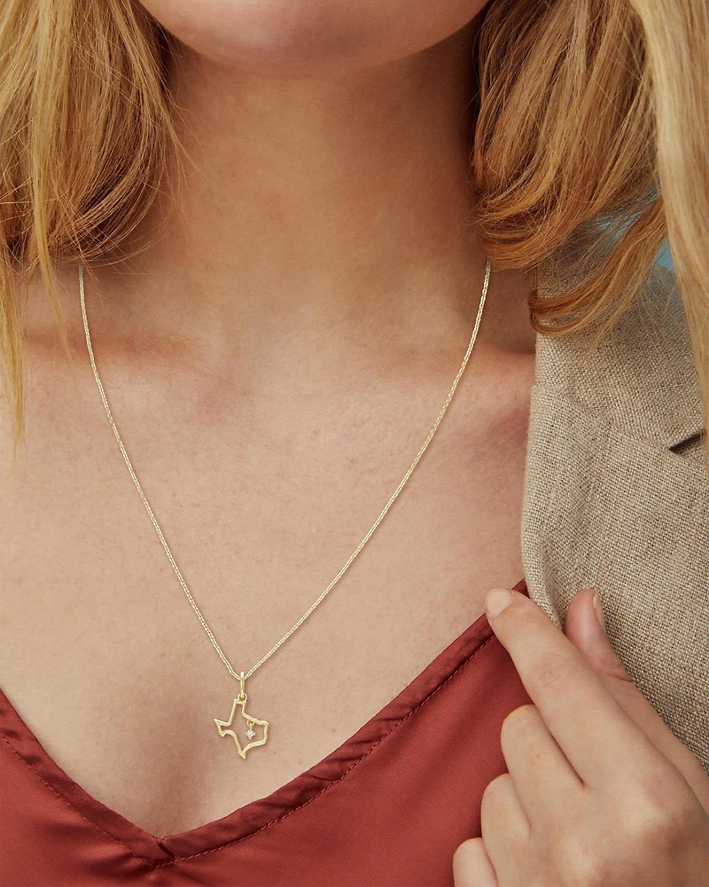 Texas 18k Gold Vermeil Charm White Diamond