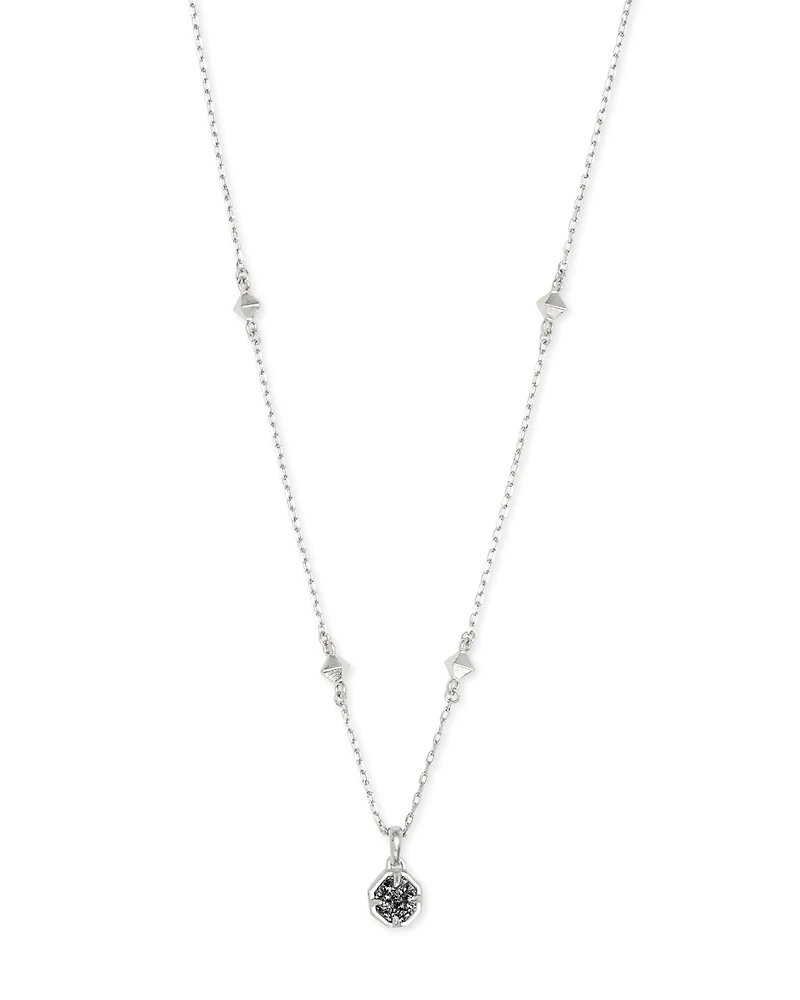 Nola Silver Pendant Necklace in Platinum Drusy