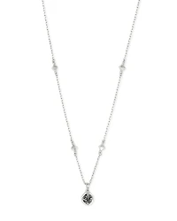 Nola Silver Pendant Necklace in Platinum Drusy