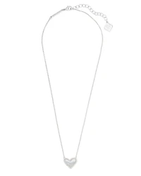 Ari Heart Silver Pendant Necklace Ivory Mother-of-Pearl