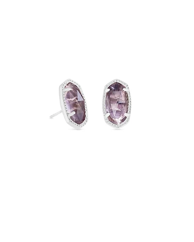 Ellie Silver Stud Earrings Dichroic Glass