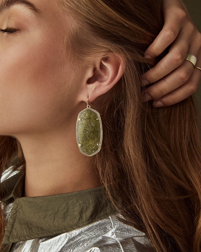 Danielle Gold Statement Earrings Ivory Mother-of-Pearl