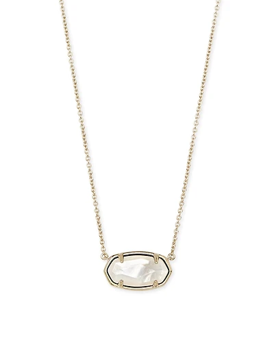 Elisa 18k Gold Vermeil Pendant Necklace in Ivory Mother-of-Pearl
