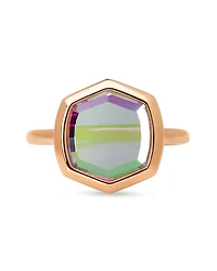 Davis 18k Rose Gold Vermeil Cocktail Ring Dichroic Glass