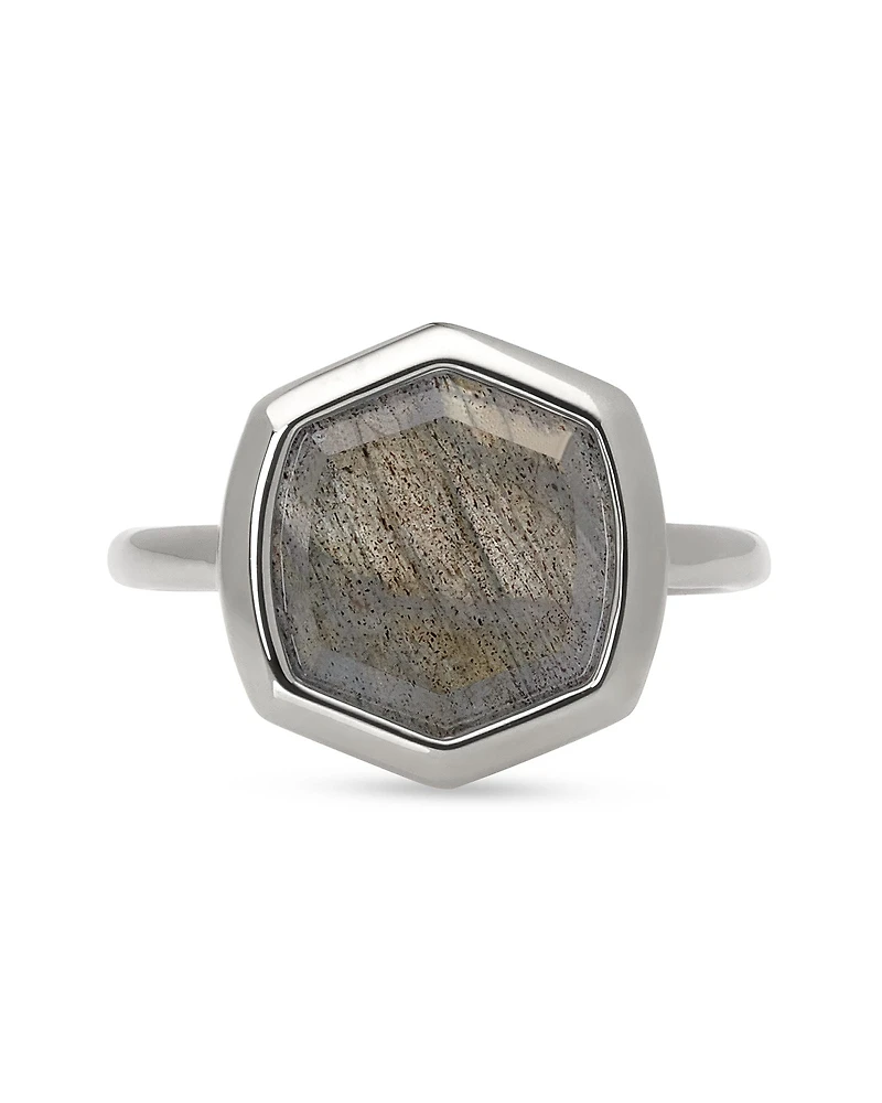 Davis Sterling Silver Cocktail Ring Dichroic Glass