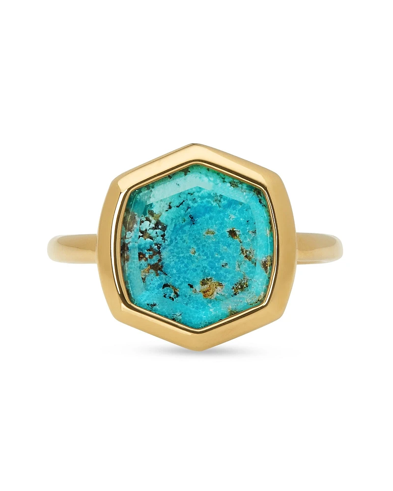 Davis 18k Gold Vermeil Cocktail Ring Turquoise