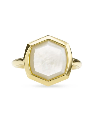 Davis Sterling Silver Cocktail Ring Ivory Mother-of-Pearl