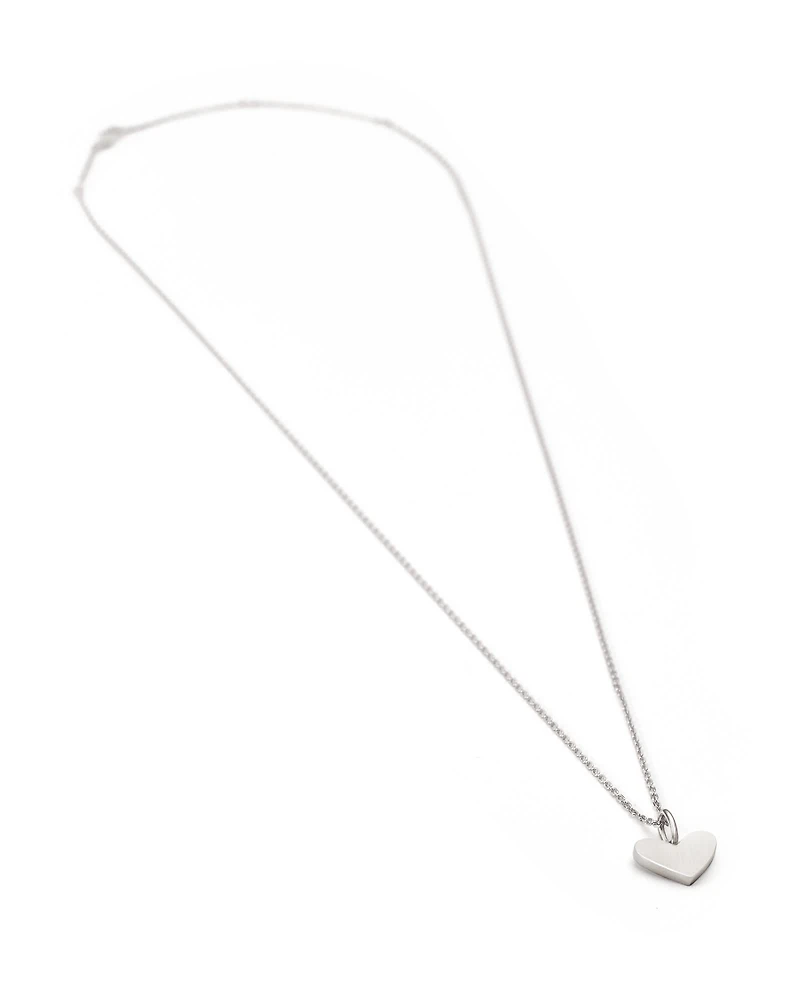 Ari Heart Charm Necklace In Sterling Silver