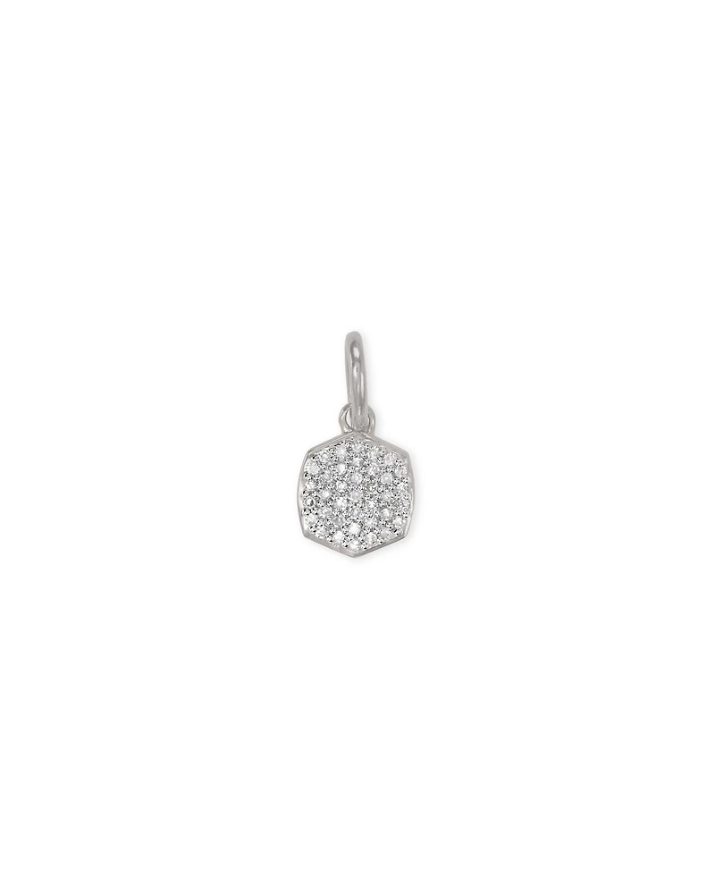 Davis Sterling Silver Charm in White Diamond