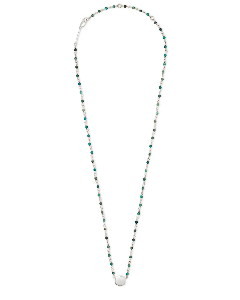 Davis Sterling Silver Beaded Pendant Necklace in Turquoise