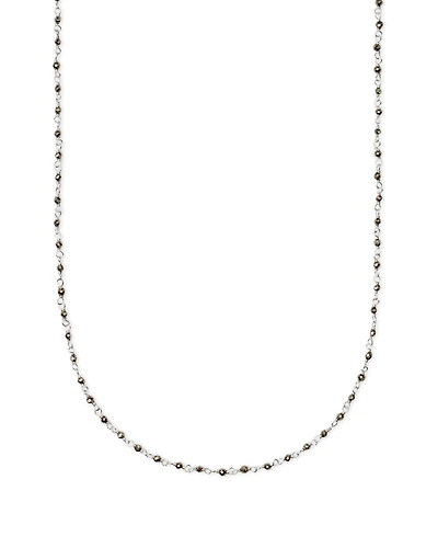 Davis Sterling Silver Beaded Long Necklace in Pyrite