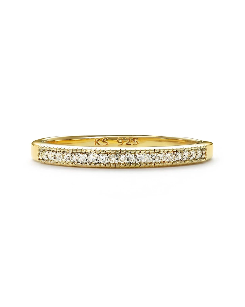 Ensley Sterling Silver Band Ring White Diamond