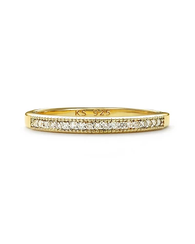 Ensley Sterling Silver Band Ring White Diamond