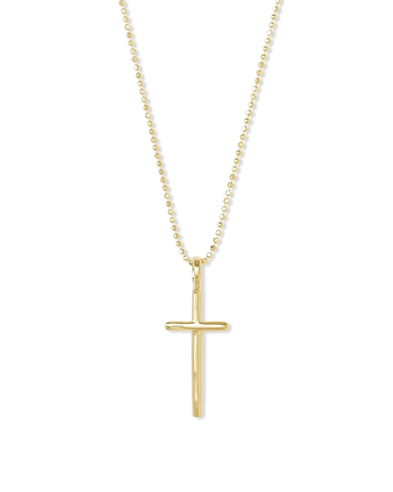 Cross Charm Pendant Necklace 18k Gold Vermeil