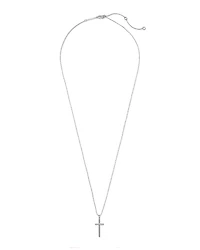 Cross Charm Pendant Necklace in Sterling Silver