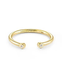 Audrey 14k Yellow Gold Open Ring White Diamond