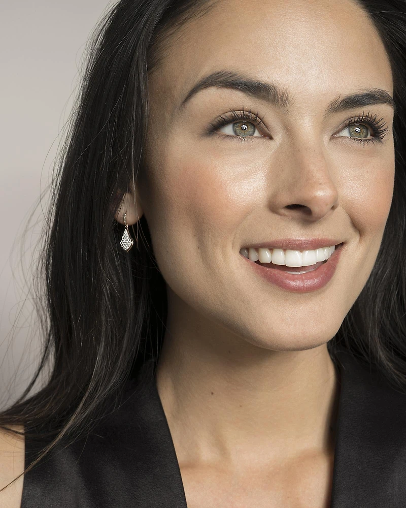 Lexi Drop Earrings in Pave Diamond and 14k Rose Gold