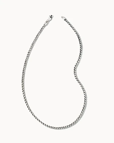 Beck Round Box Chain Necklace 18k Oxidized Gold Vermeil