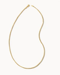 Beck 24" Thin Round Box Chain Necklace 18k Oxidized Gold Vermeil